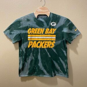 Men’s XL NFL Nike Green Bay Packers Upcycled Bleached Tie Dye Short Sleeve Shirt